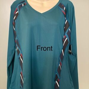 Fila Blue Long Sleeve Relaxed Blouse